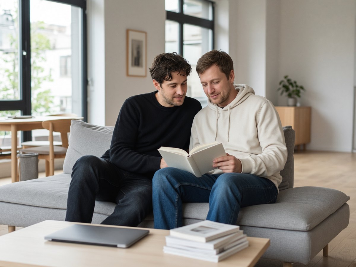 Zwei Leser auf dem Sofa